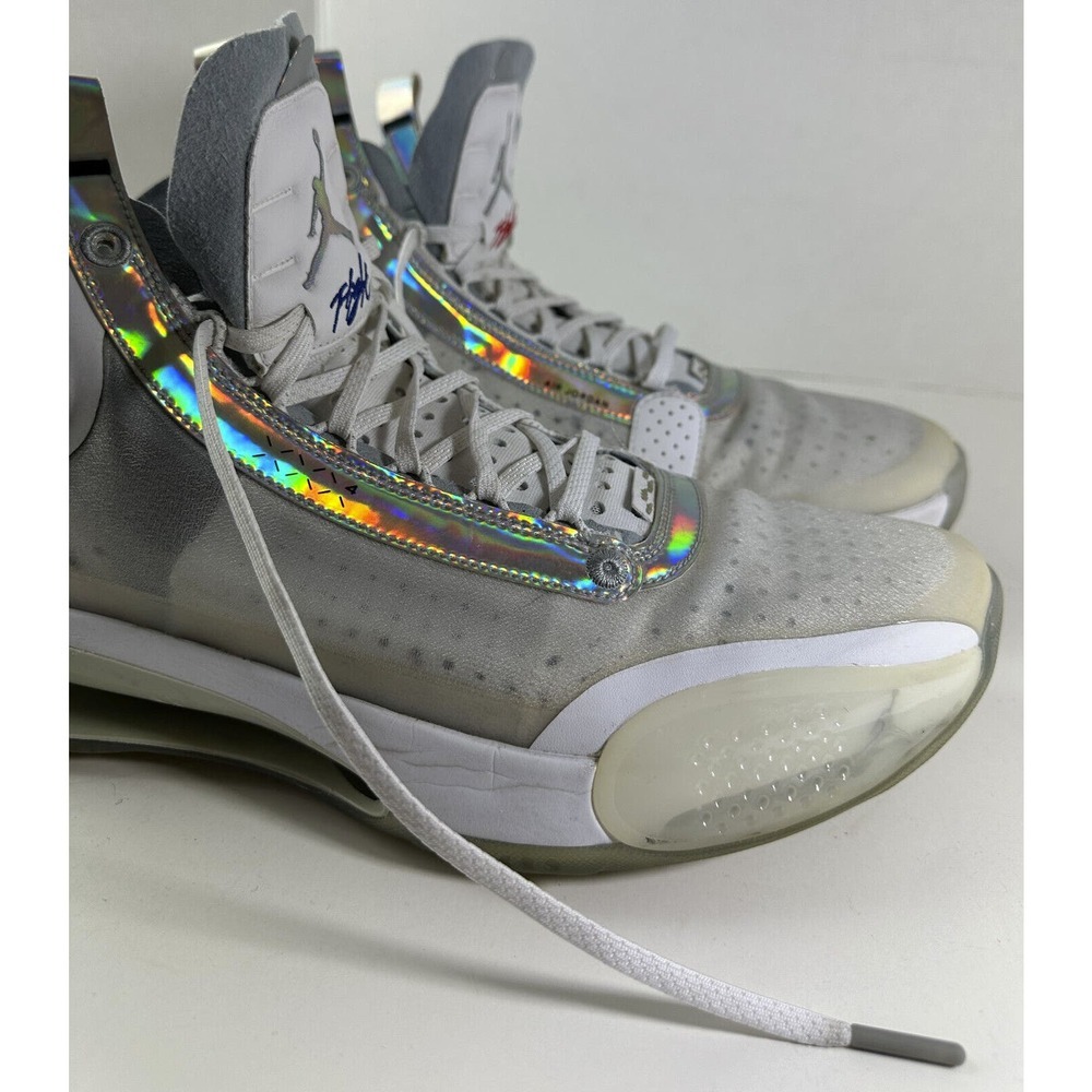Air Jordan 34 Unite Sneakers Nike AR3240-101 Shoes White Iridescent Mens Size 14 - Picture 6 of 16